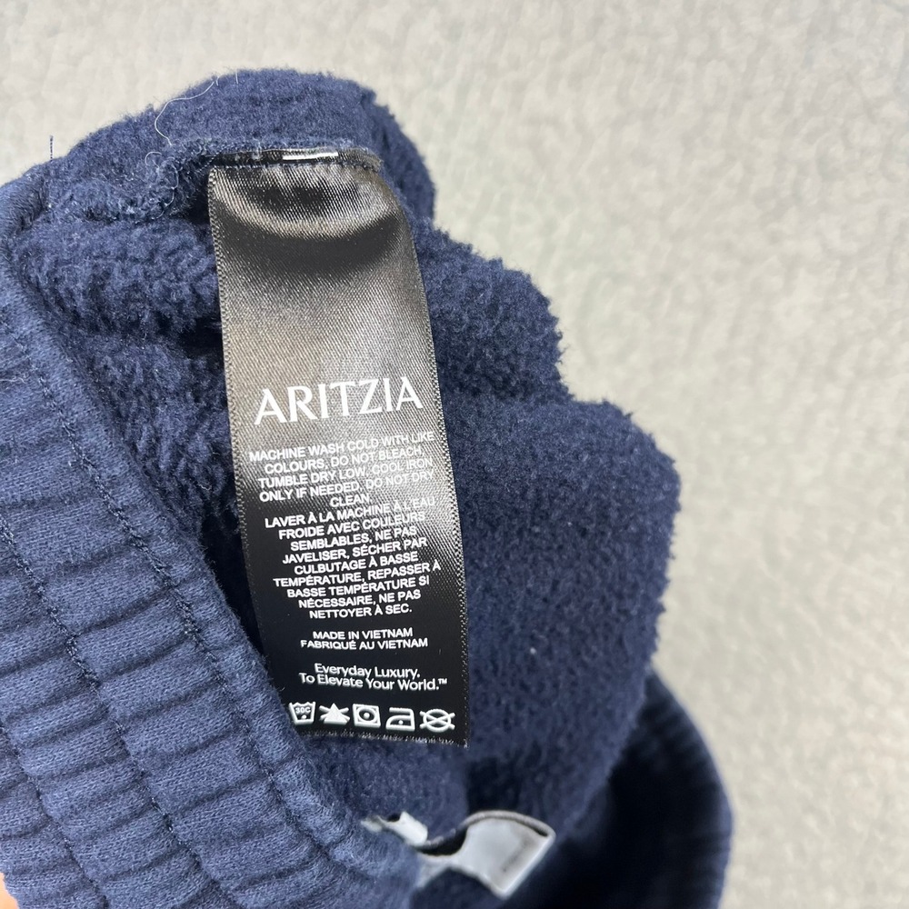 Aritzia Sweatfleece Boyfriend Fit Wide Leg Sweatpants Navy Blue XS 6440 - Picture 9 of 14
